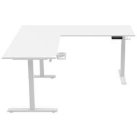 ECKSCHREIBTISCH 160/160/72-117 cm Weiß höhenverstellbar  - Weiß, KONVENTIONELL, Holzwerkstoff/Kunststoff (160/160/72-117cm) - Carryhome