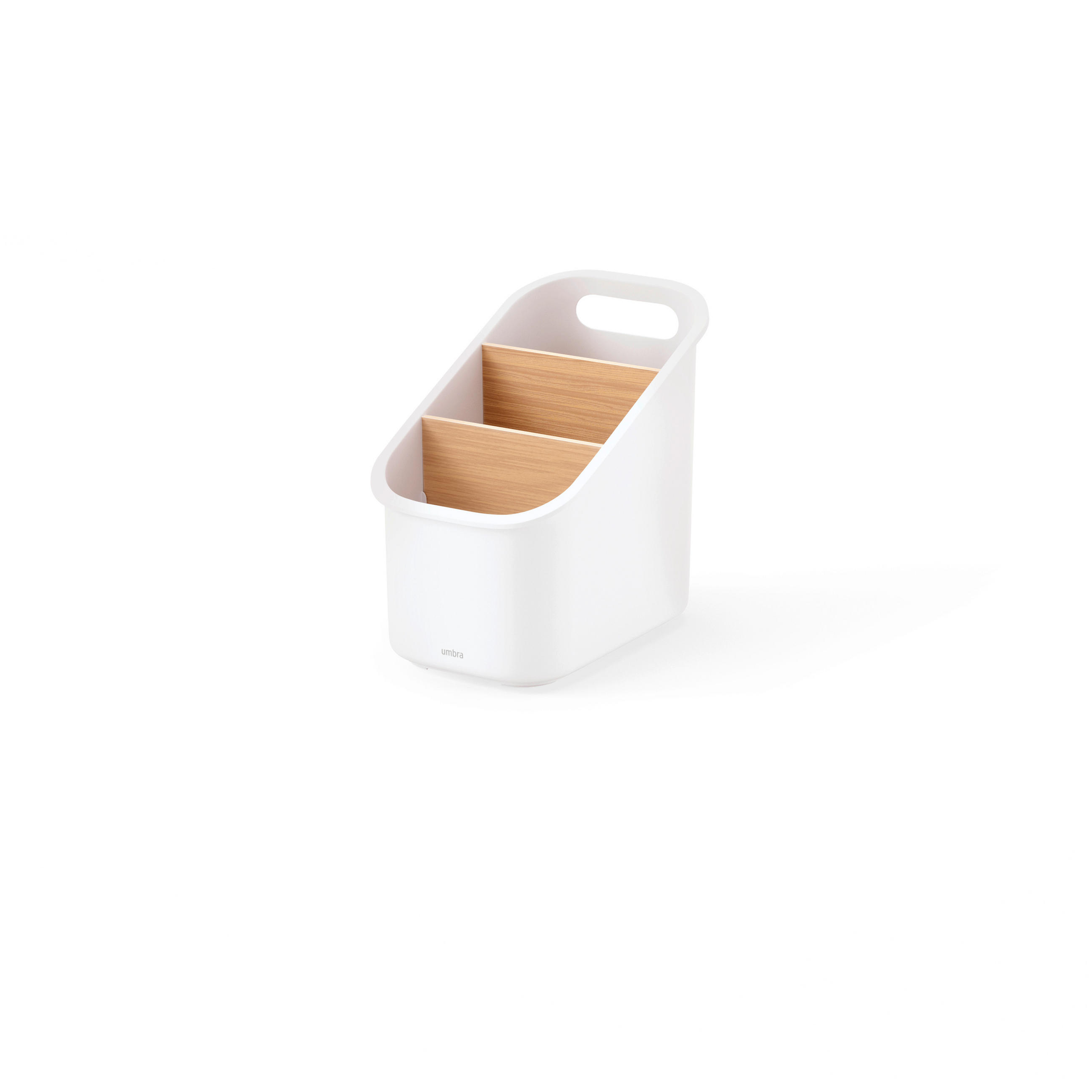 DRŽAČ KUHINJSKOG PRIBORA  - bijela/prirodne boje, Basics, drvo/plastika (14/21/19cm) - Umbra