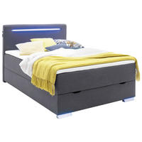 BOXSPRINGBETT 140/200 cm  in Anthrazit  - Anthrazit/Silberfarben, Design, Kunststoff/Textil (140/200cm) - Boxxx
