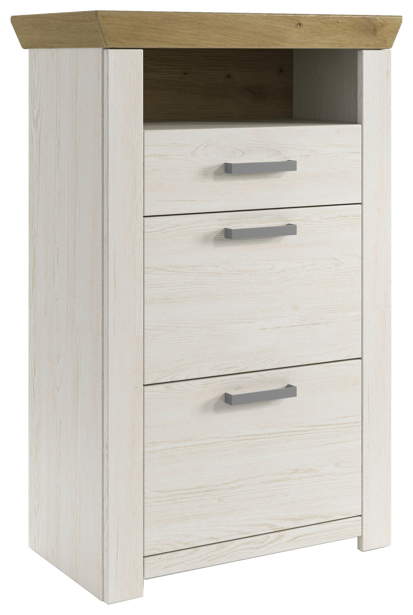 SCHUHSCHRANK Eichefarben, Pinienfarben  - Chromfarben/Eichefarben, Basics, Holzwerkstoff/Metall (74,5/108,2/42,2cm) - SetOne by Musterring
