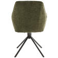ARMLEHNSTUHL  Sitzfläche 180° drehbar, automatische Rückholfunktion Struktur  - Schwarz/Olivgrün, Design, Textil/Metall (59/88/63cm) - Carryhome