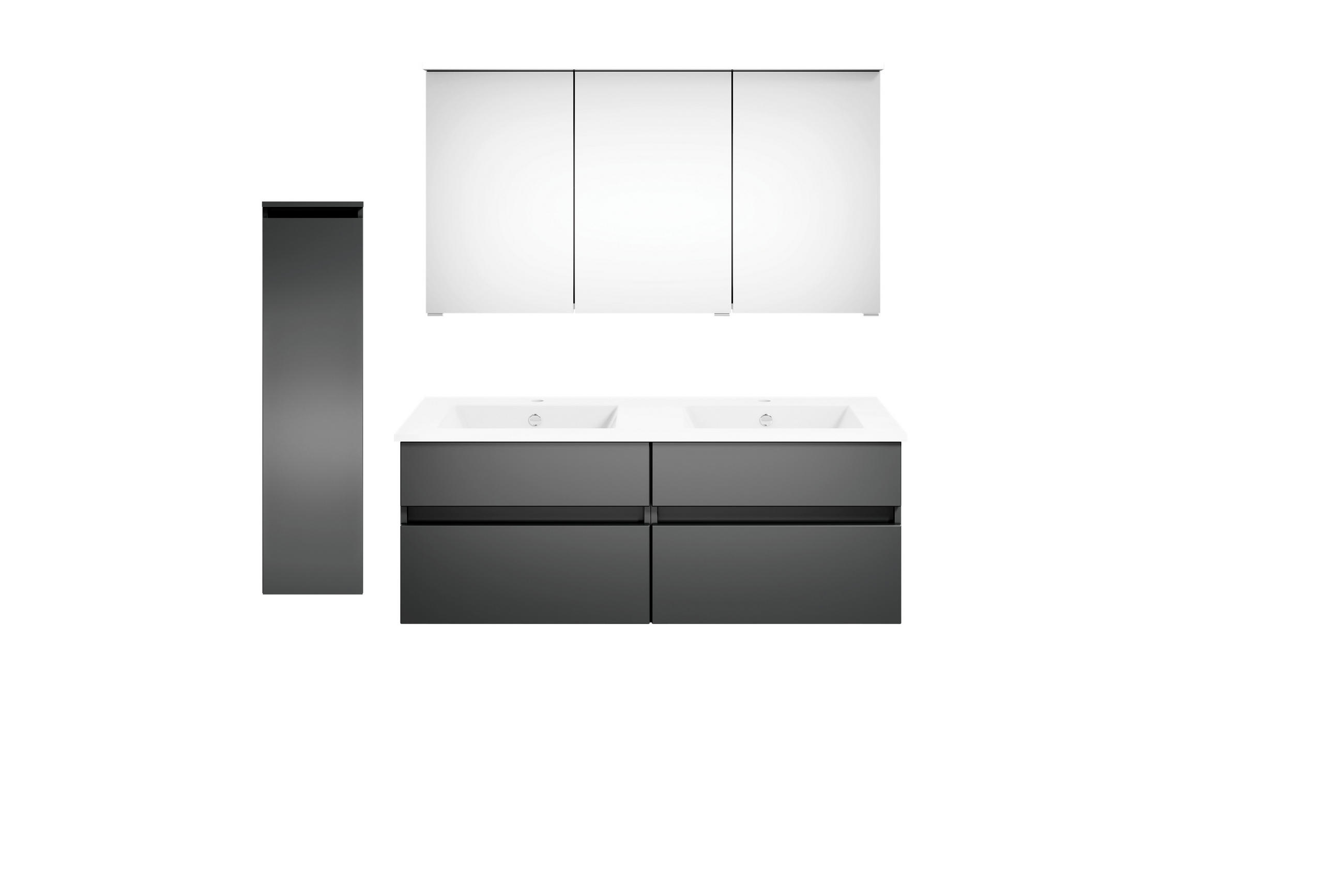 BADEZIMMER  in 150 cm  - Dunkelgrau/Weiß, KONVENTIONELL, Keramik/Holzwerkstoff (150cm) - Puris