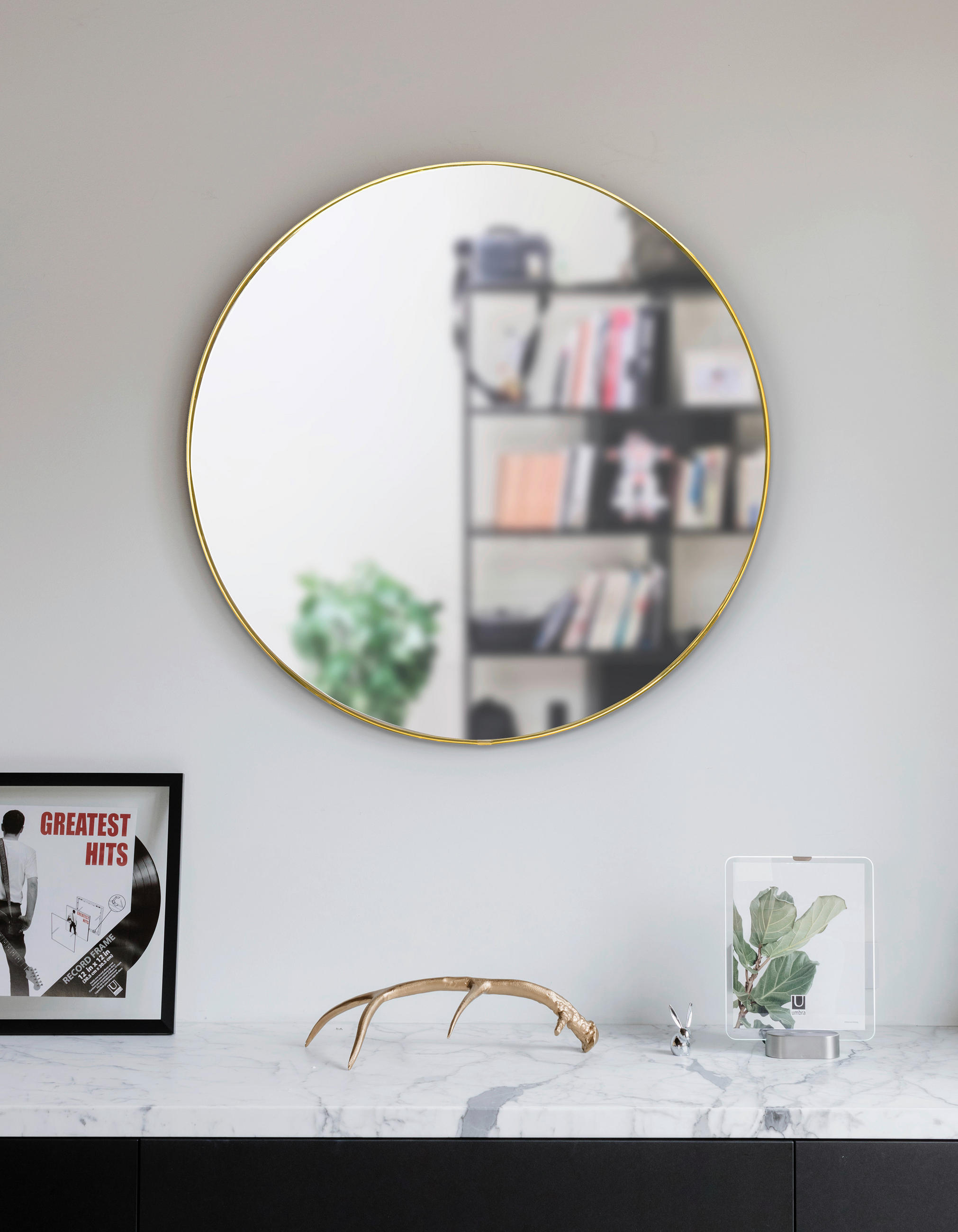 WANDSPIEGEL Goldfarben  - Goldfarben, Basics, Glas/Metall (86/86/3cm) - Umbra