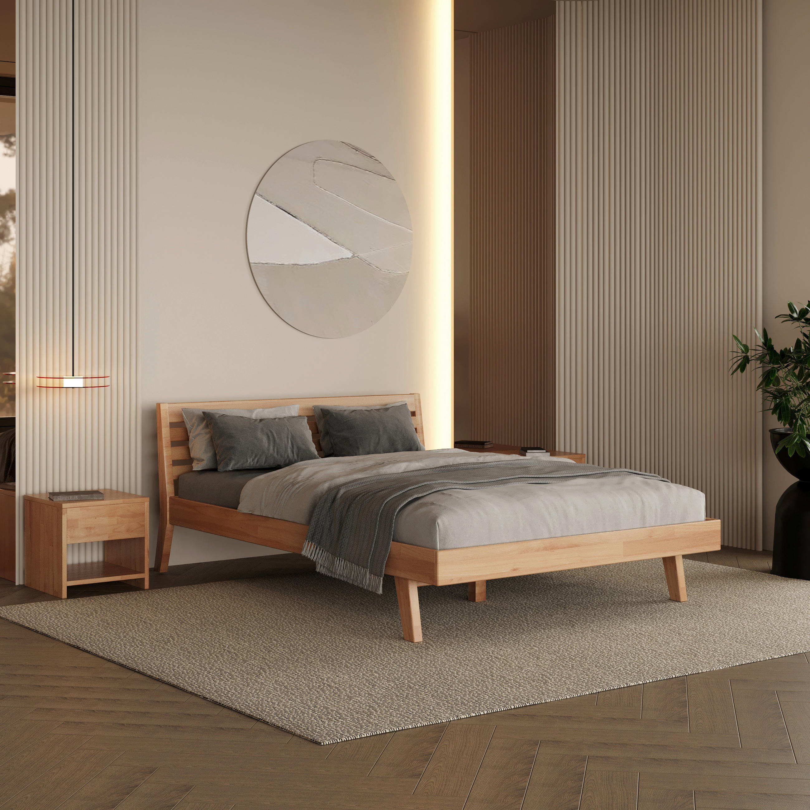 ÁGY 90/200 cm  geszt bükk  - geszt bükk, Modern, fa (90/200cm) - MID.YOU