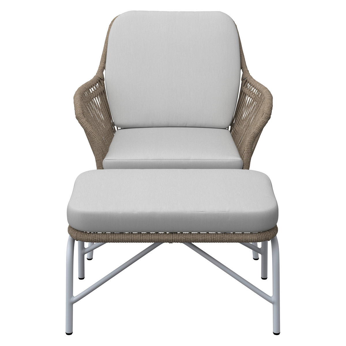 RELAX FOTEL SZETT - natúr/fehér, Modern, textil/fém (82/86/86cm) - Ambia Garden