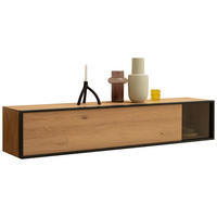 HÄNGELOWBOARD Anthrazit, Eichefarben  202/39/42 cm  - Eichefarben/Anthrazit, Design, Glas/Holz (202/39/42cm) - Schöner Wohnen