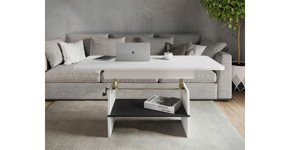 COUCHTISCH 95-125/60/51,5-61,5 cm Weiß  - Weiß, KONVENTIONELL, Holzwerkstoff (95-125/60/51,5-61,5cm) - Xora