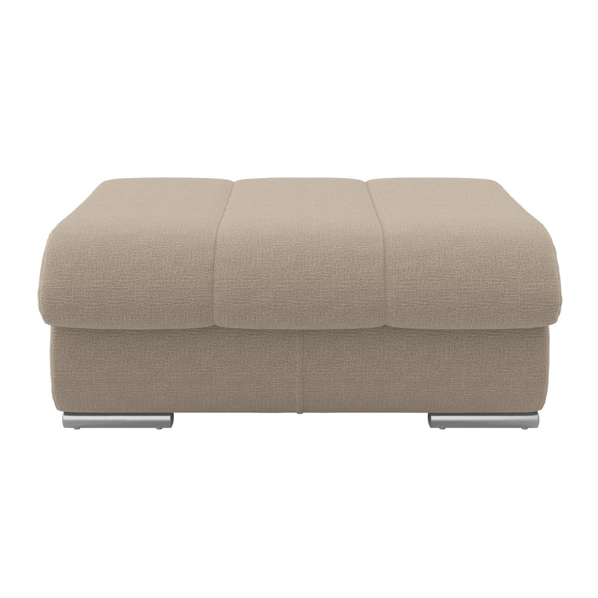 HOCKER Textil Braun  - Chromfarben/Braun, Modern, Textil/Metall (100/43/80cm) - Livetastic