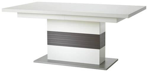 JÍDELNÍ STŮL, šedá, barvy stříbra, bílá, 180/100/77 cm - šedá/bílá, Design, kompozitní dřevo (180/100/77cm) - Livetastic