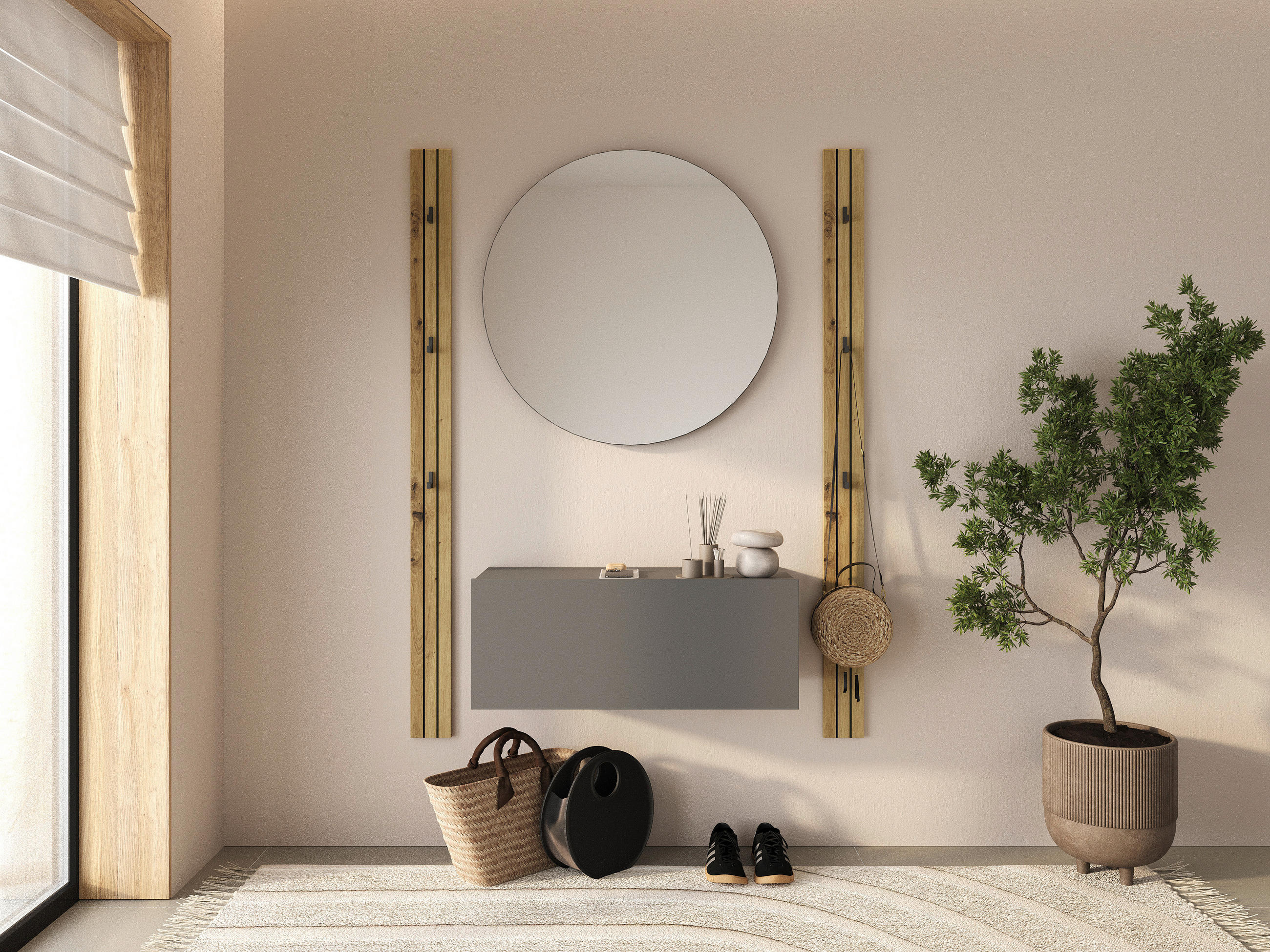 WANDKONSOLE Holzwerkstoff Anthrazit  - Anthrazit, MODERN, Holzwerkstoff (80/31,7/36,6cm) - Xora