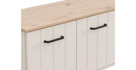 LOWBOARD  156/44/40,5 cm  stehend  - Kaschmir/Schwarz, Basics, Holzwerkstoff/Kunststoff (156/44/40,5cm) - Carryhome
