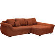 ECKSOFA Rostfarben Flachgewebe  - Rostfarben/Schwarz, Design, Kunststoff/Textil (278/175cm) - Xora