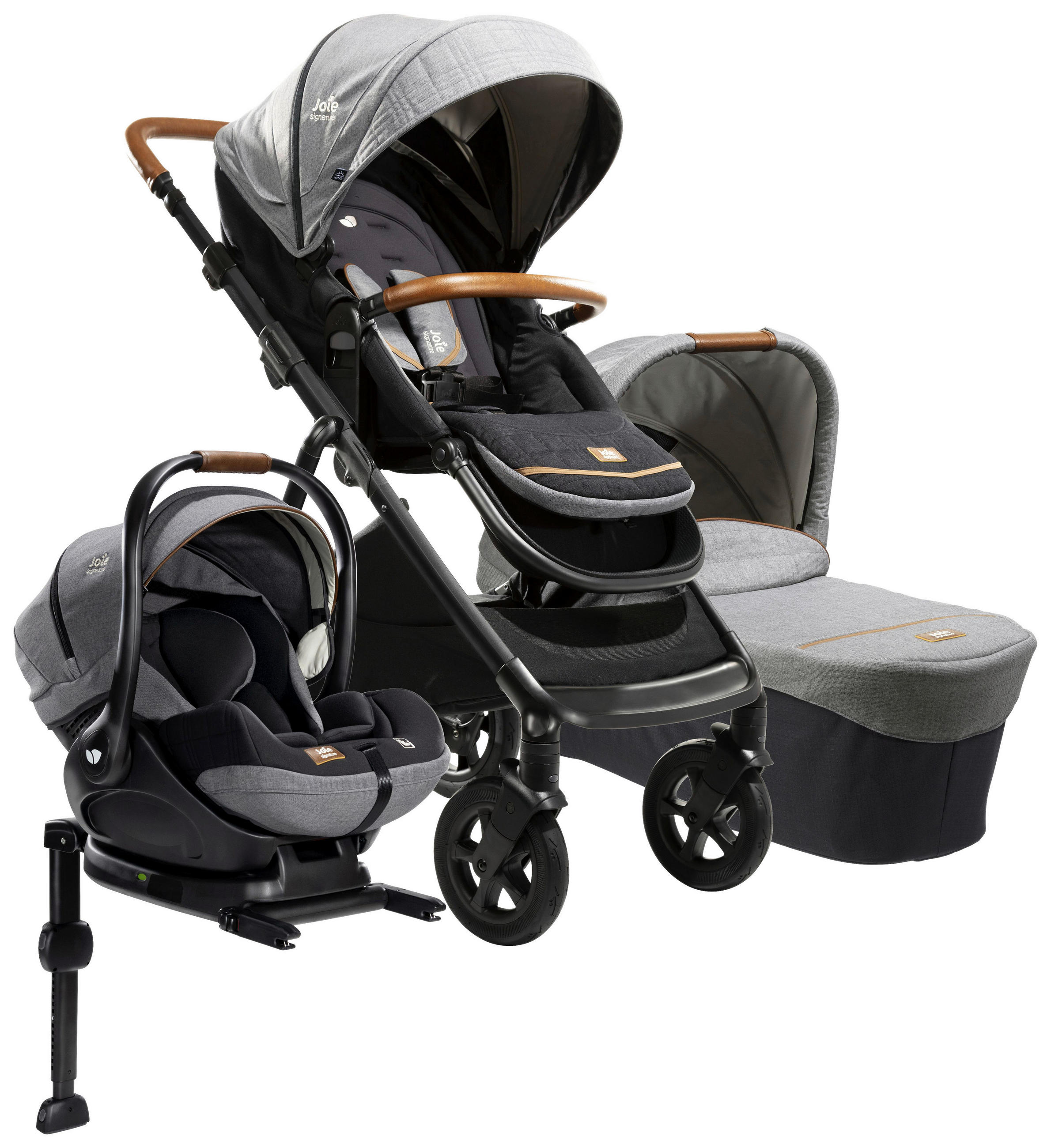 KINDERWAGENSET Joie Signature Aeria Bundle Carbon - Anthrazit/Schwarz, Basics, Textil/Metall (80/67,3/116,7cm) - Joie