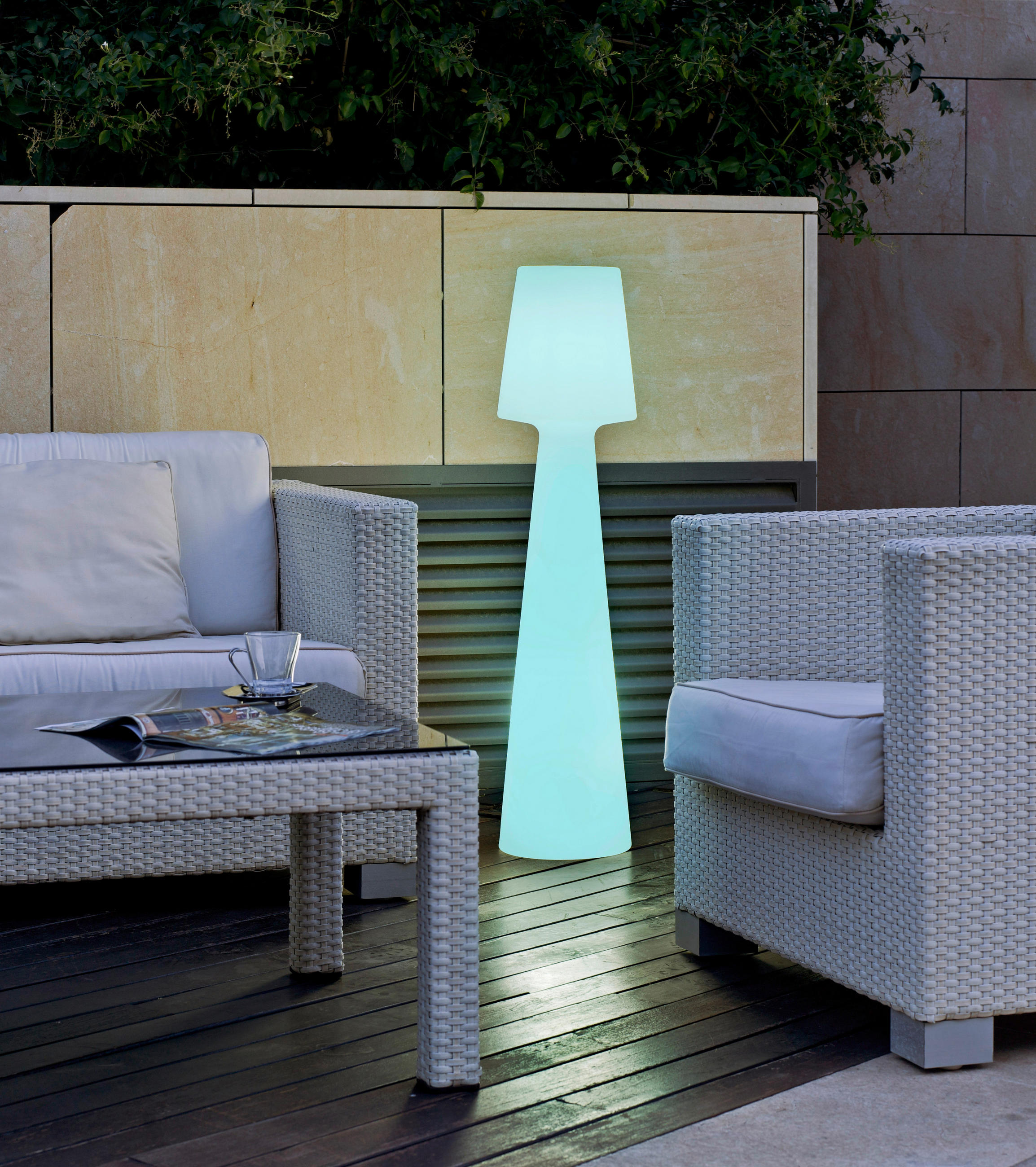 LED-AUßENLEUCHTE Lola 26.5/110/26.5 cm   - Weiß, Design, Kunststoff (26.5/110/26.5cm) - New Garden