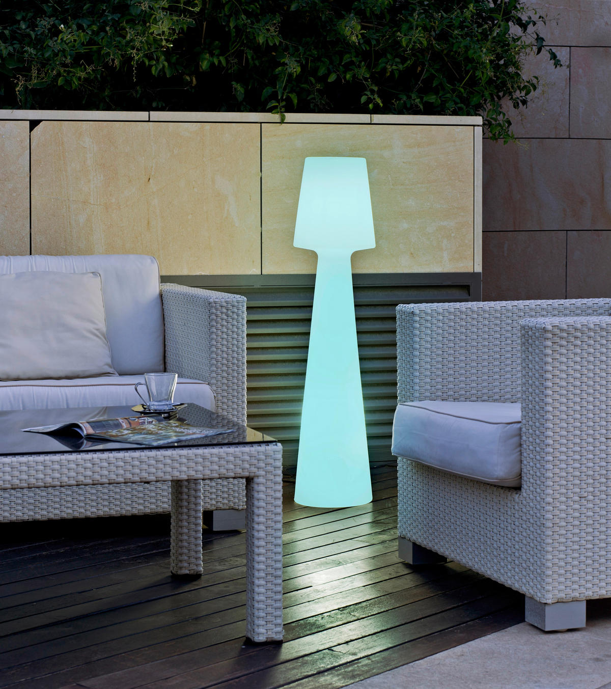 LED-AUßENLEUCHTE Lola 26.5/110/26.5 cm   - Weiß, Design, Kunststoff (26.5/110/26.5cm) - Newgarden