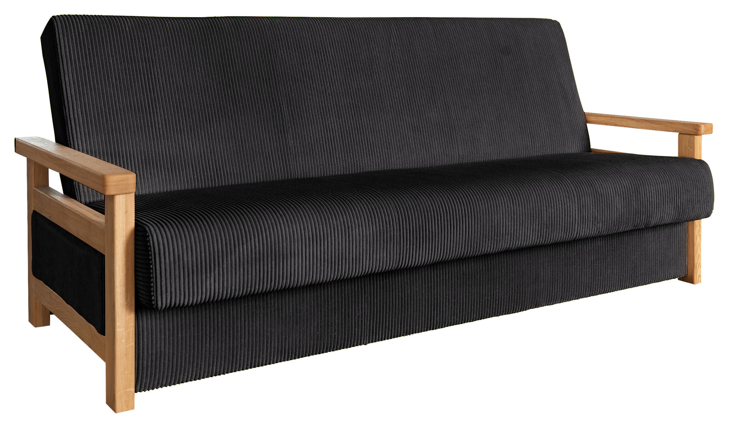 BÄDDSOFFA i manchester svart  - svart/naturfärgad, Design, trä/textil (220/90/90cm) - P & B