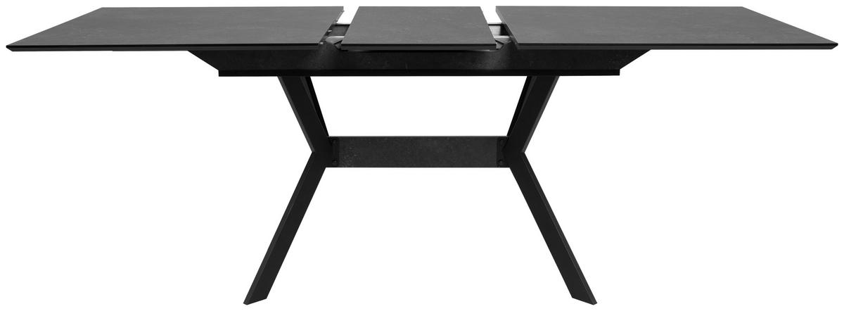 ESSTISCH in Holzwerkstoff 160-200/90/76 cm  - Schwarz, Modern, Holzwerkstoff/Metall (160-200/90/76cm) - MID.YOU