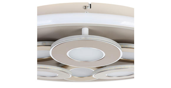 LED-DECKENLEUCHTE Ilok 50/5 cm  - Sandfarben/Chromfarben, Design, Kunststoff/Metall (50/5cm) - Novel