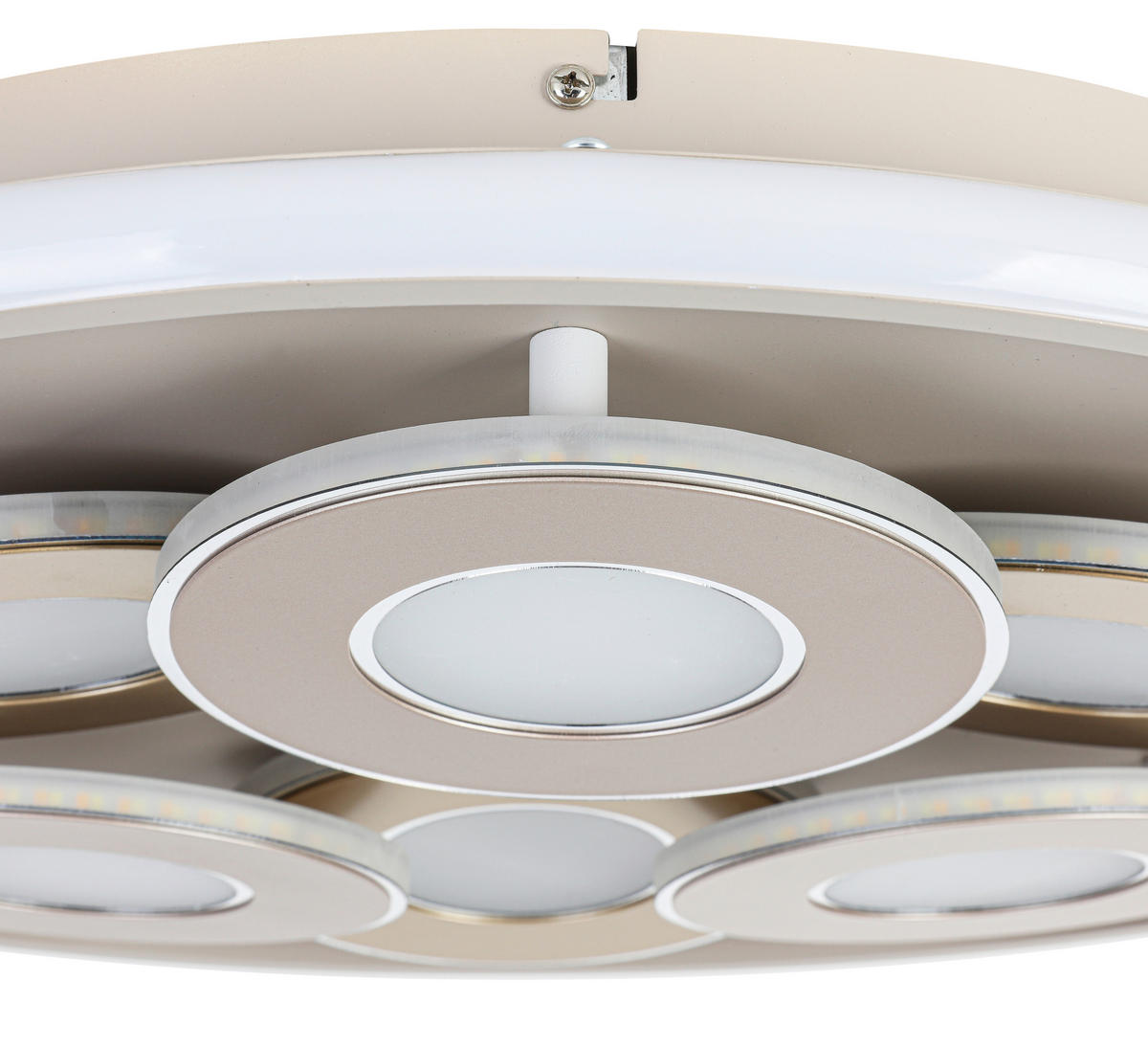 LED-DECKENLEUCHTE Ilok 50/5 cm  - Sandfarben/Chromfarben, Design, Kunststoff/Metall (50/5cm) - Novel