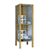 VITRÍNA, čiré, medový dub, 33/98/35 cm - černá/čiré, Design, kompozitní dřevo/plast (33/98/35cm) - Livetastic