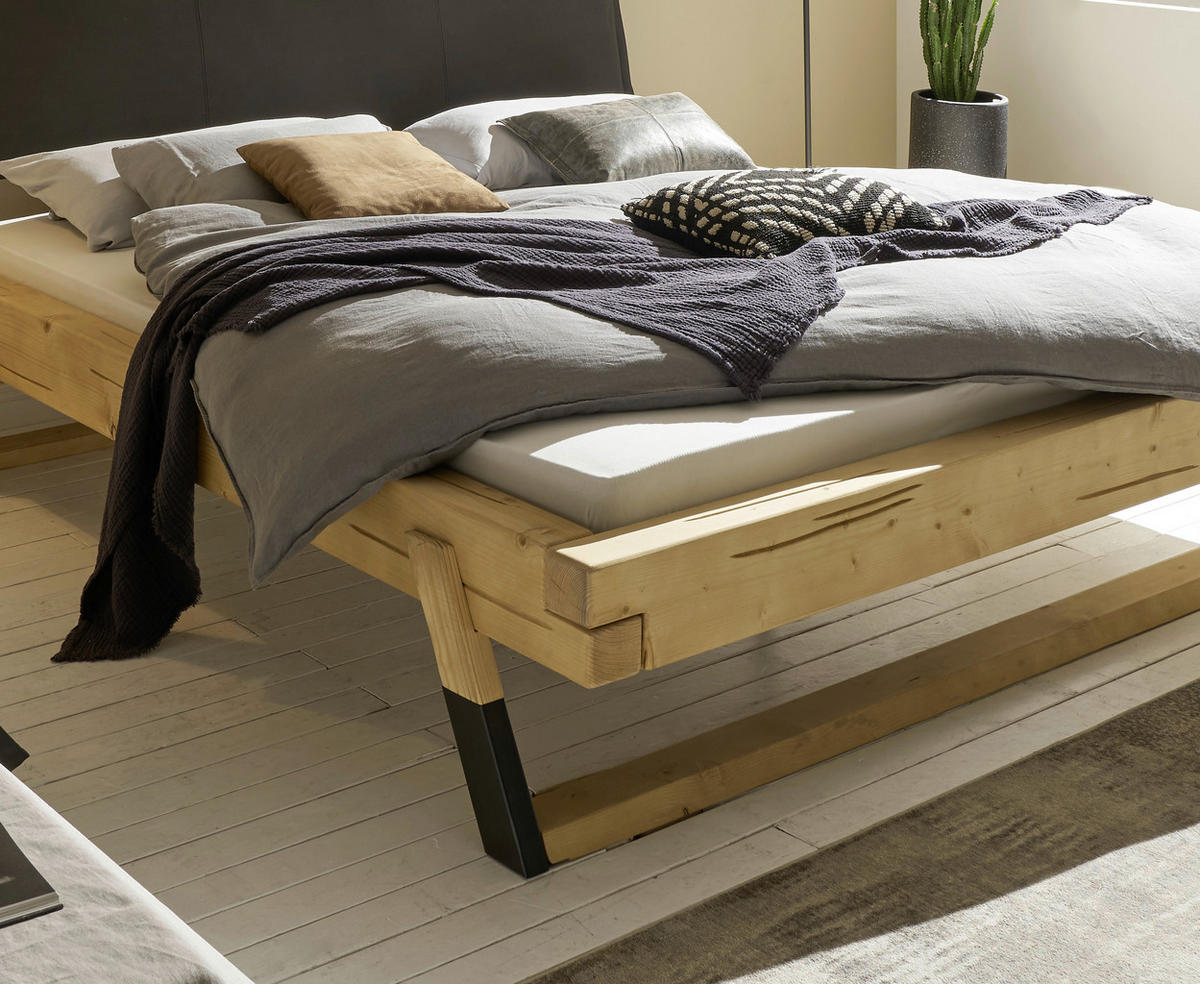 BETT 180/200 cm  in Fichtefarben   - Fichtefarben/Anthrazit, Modern, Holz/Textil (180/200cm) - MID.YOU