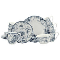 KOMPLETT SERVIS Adelaide Blau 16 delar  - vit/blå, Basics, keramik - Creatable