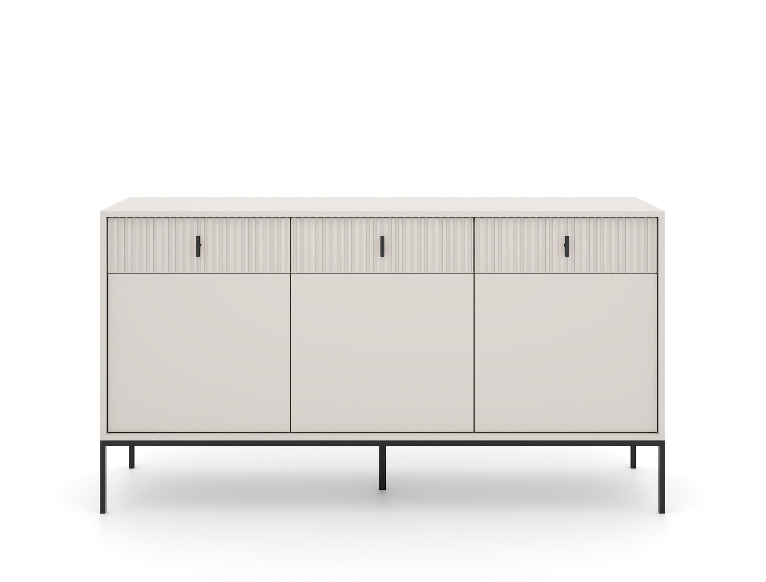 SIDEBOARD Maggiore  in 154,5/82,6/39 cm  - Kaschmir/Schwarz, Design, Holzwerkstoff/Metall (154,5/82,6/39cm) - Boxxx