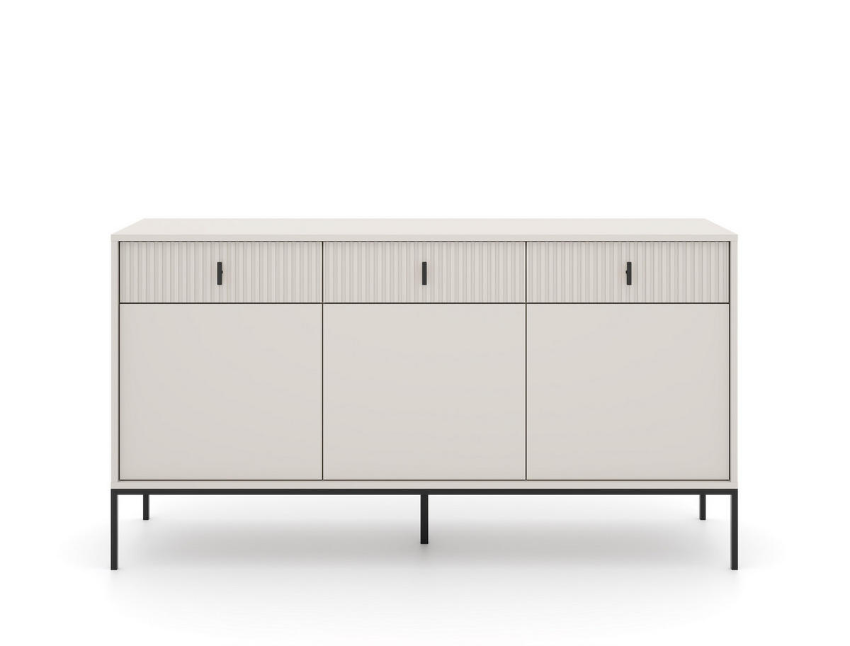 SIDEBOARD Maggiore  in 154,5/82,6/39 cm  - Kaschmir/Schwarz, Design, Holzwerkstoff/Metall (154,5/82,6/39cm) - Boxxx