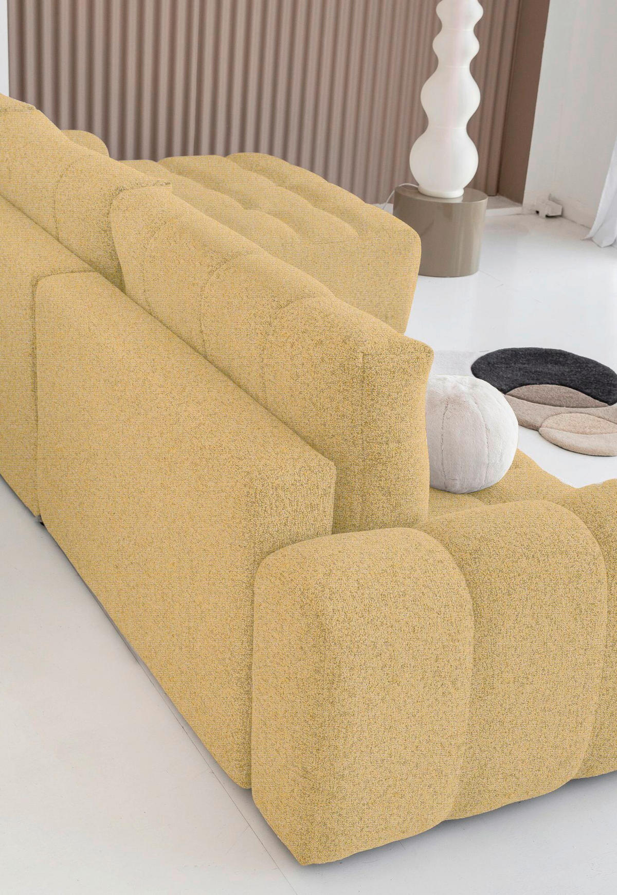ECKSOFA  in Gelb  268/184 cm  - Gelb/Schwarz, Design, Kunststoff/Textil (268/184cm) - MID.YOU