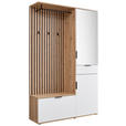 GARDEROBE  in 122/195/35 cm  - Weiß/Eiche Artisan, Design, Glas/Holzwerkstoff (122/195/35cm) - Xora
