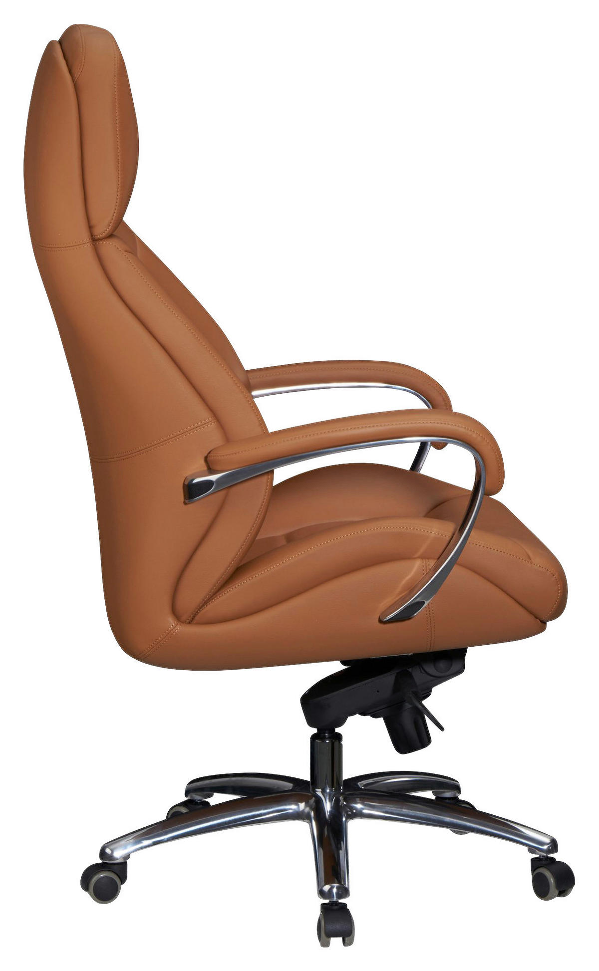 CHEFSESSEL  in Hellbraun  - Hellbraun/Alufarben, MODERN, Leder/Kunststoff (67/140/67cm) - MID.YOU