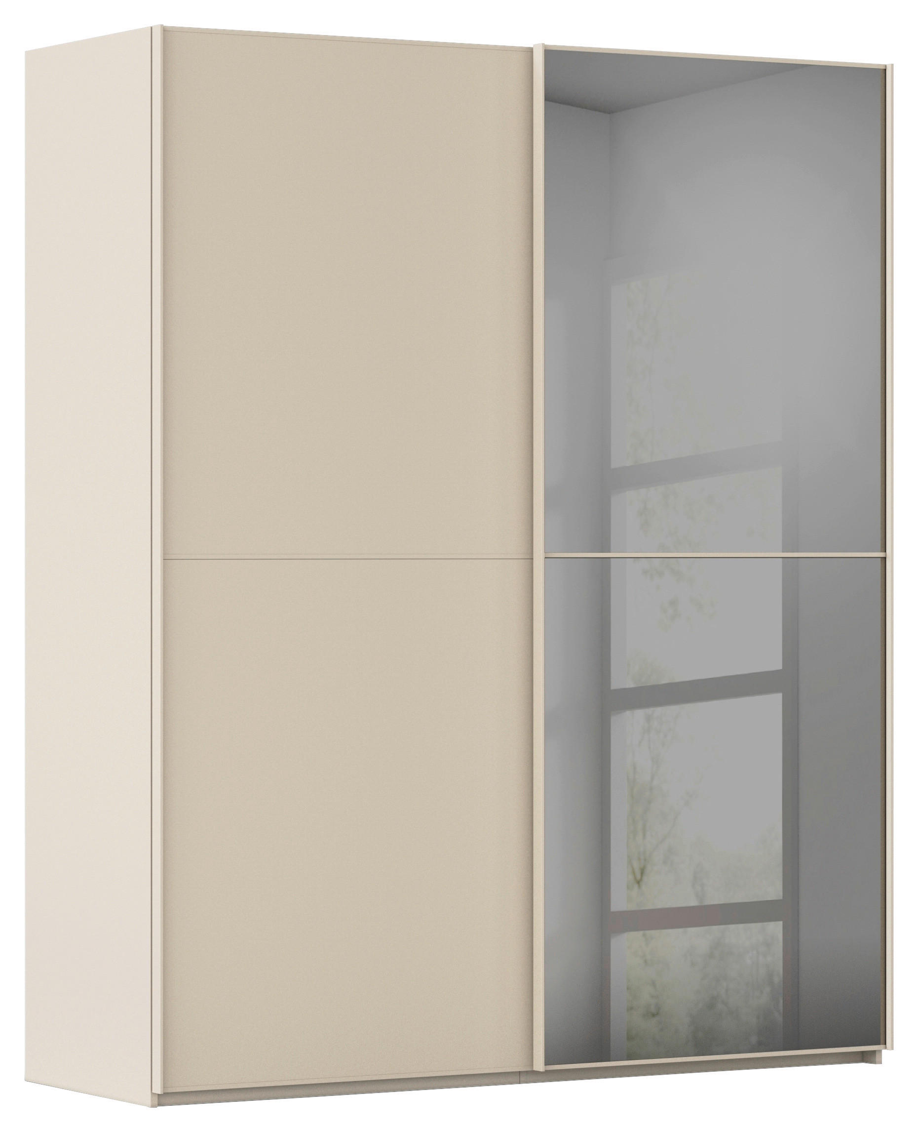 SCHWEBETÜRENSCHRANK 201/223/68 cm,  in Champagner, 2 Tür(en)  - Champagner, KONVENTIONELL, Glas/Holzwerkstoff (201/223/68cm) - Novel