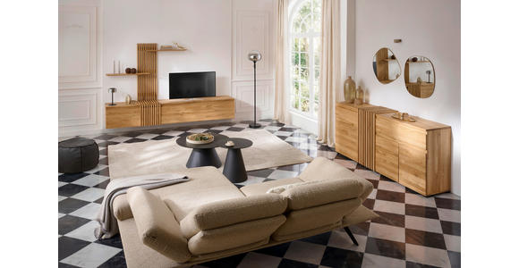 WOHNWAND  in Eichefarben  248.8/163/44 cm  - Eichefarben, Natur, Holz (248.8/163/44cm) - Linea Natura