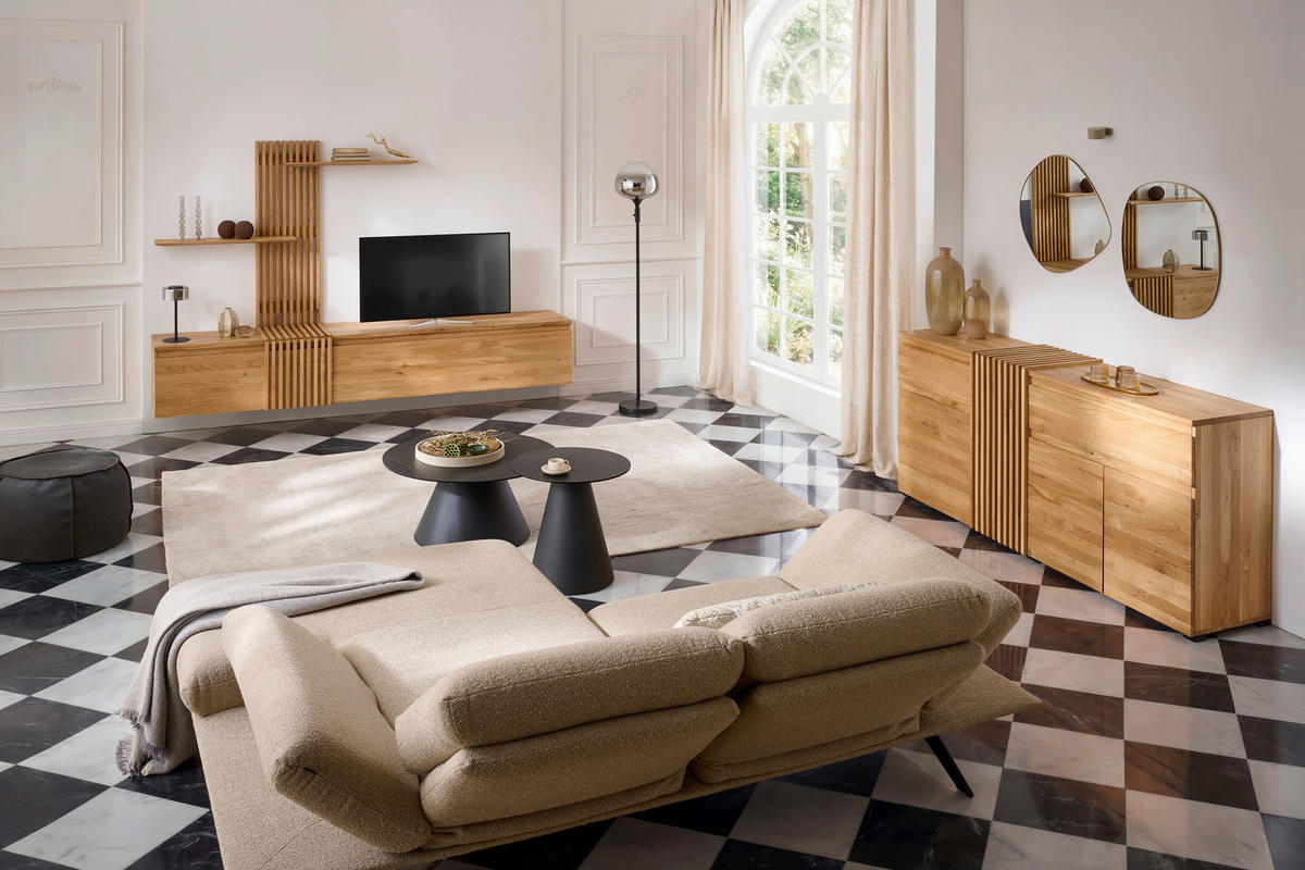 LOWBOARD  249/41/42 cm 1 Schublade(n) hängend  - Eichefarben, Natur, Holz (249/41/42cm) - Linea Natura