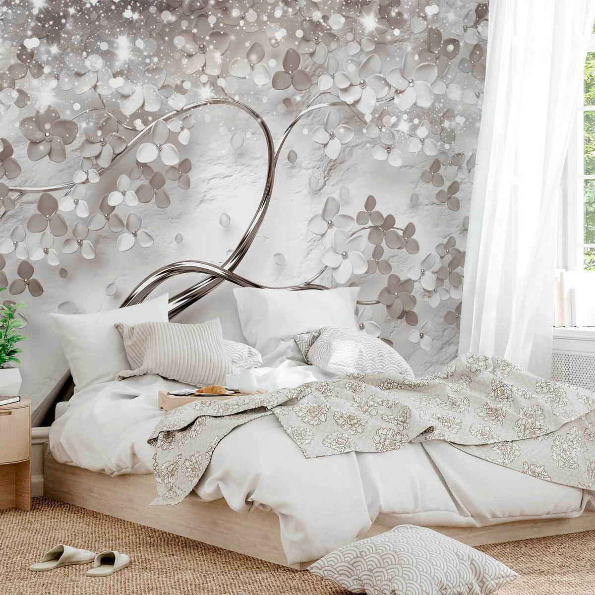 FOTOTAPETE  - Champagner/Weiß, LIFESTYLE, Textil (100/70cm) - artgeist