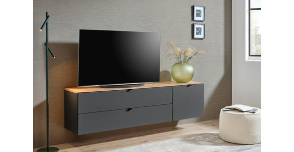 TV-ELEMENT 140/62/44 cm  - Schwarz/Graphitfarben, MODERN, Holzwerkstoff/Metall (140/62/44cm) - Hom`in