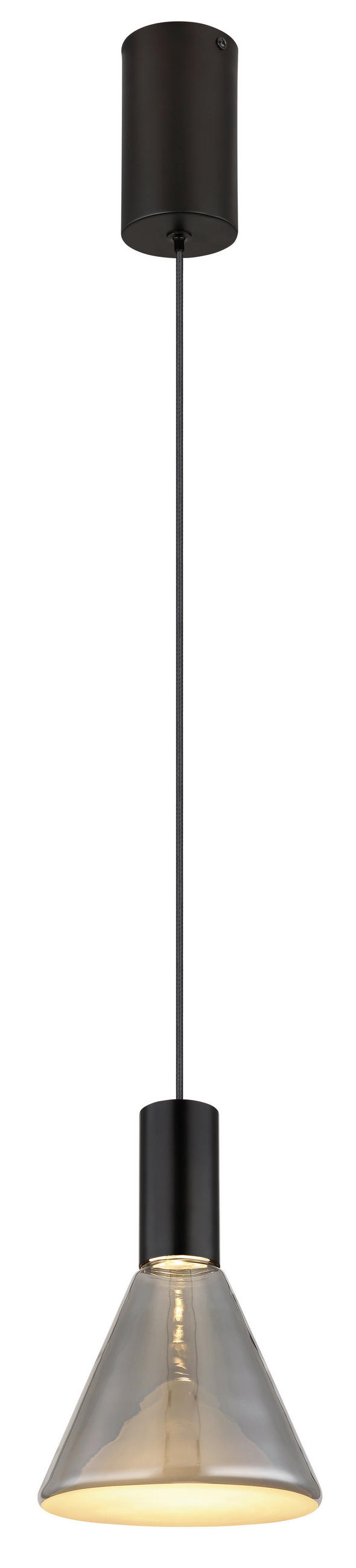 LED-HÄNGELEUCHTE 17/150 cm    - Schwarz, Design, Glas/Metall (17/150cm) - Globo