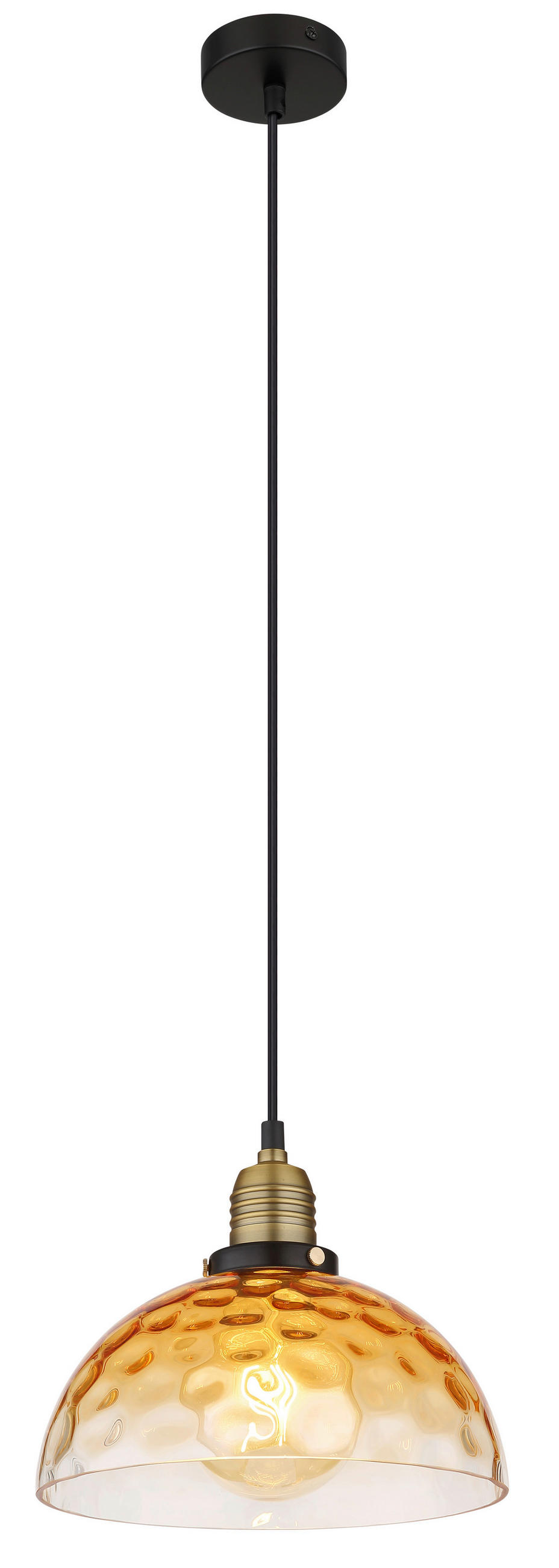 ZÁVESNÉ SVIETIDLO, 25/120 cm  - číra/čierna, Basics, kov/sklo (25/120cm) - Globo