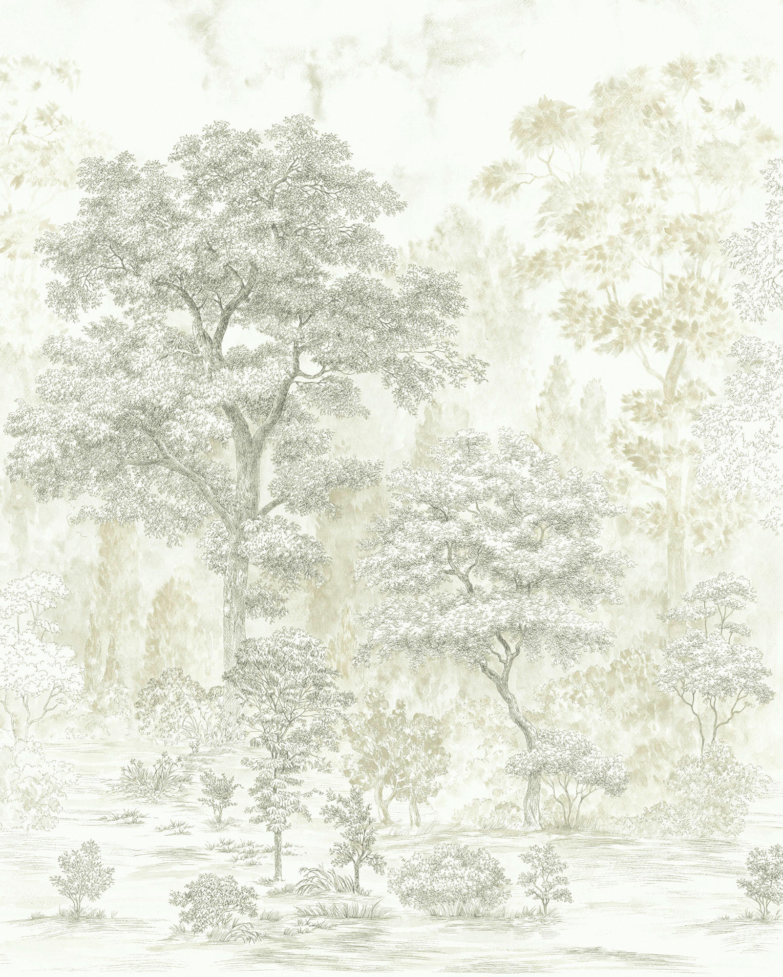 NON WOVEN-TAPET 200/250 cm  - vit/grön, Basics (200/250cm) - Komar