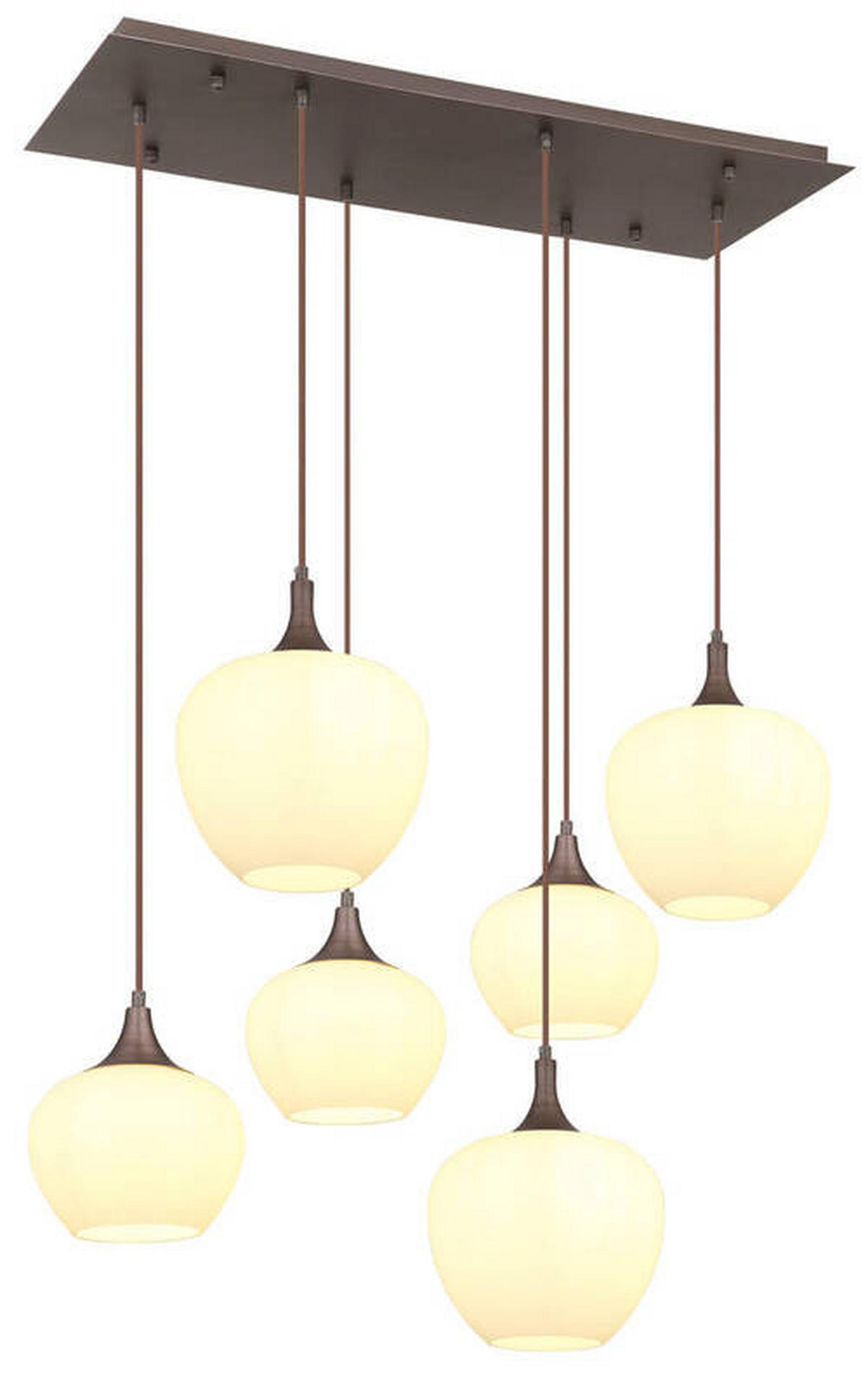 FÜGGŐLÁMPA 86/42/120 cm  - barna/fekete, Konventionell, Üveg/textil (86/42/120cm) - Globo