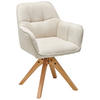 ARMLEHNSTUHL in Holz, Textil Eichefarben, Beige  - Eichefarben/Beige, LIFESTYLE, Holz/Textil (63/83/61cm) - MID.YOU