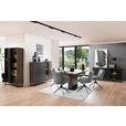 VITRINE  in furniert Eiche Schwarz, Eichefarben - Eichefarben/Anthrazit, Design, Glas/Holz (98/185/37cm) - Novel