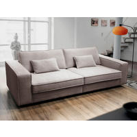 POHOVKA BIG SOFA, plast, textil, kompozitní dřevo, šedohnědá - černá/šedohnědá, Konvenční, kompozitní dřevo/textil (273/74/110cm) - Livetastic