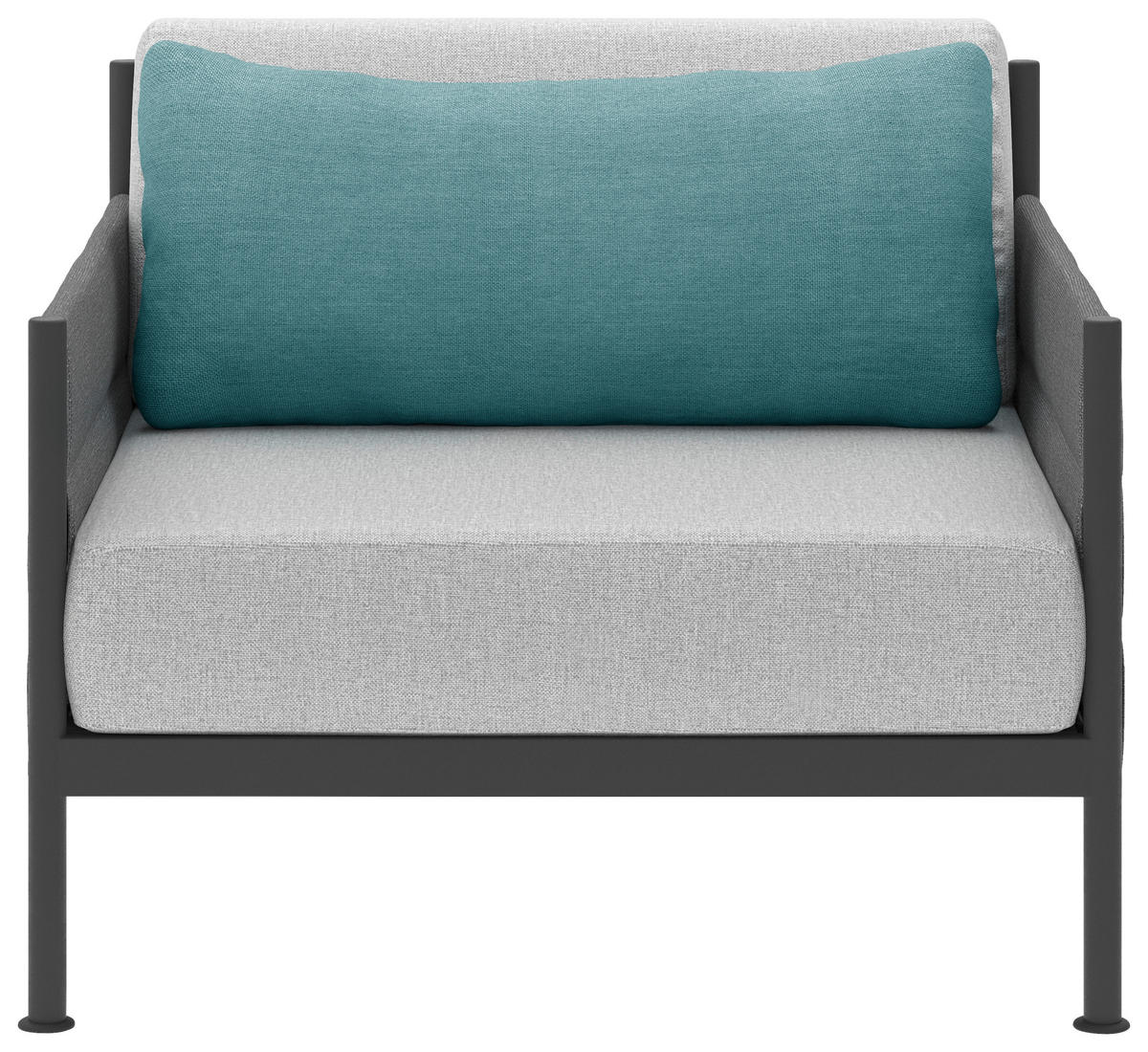 LOUNGESESSEL Anthrazit, Petrol, Hellgrau Aluminium  - Anthrazit/Petrol, Design, Textil/Metall (93/73/91cm) - Lomoco