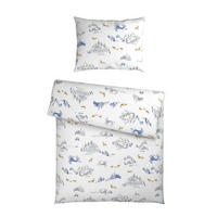 BETTWÄSCHE 2-teilig Flanell 140/200 cm  - Blau/Goldfarben, Design, Textil (140/200cm) - X-Mas