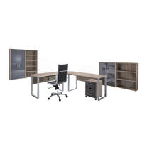 BÜRO erweiterbar, in verschiedenen Holz-Dekoren erhältlich, Schreibtisch seitenverkehrt montierbar, abschließbar Sonoma Eiche, Anthrazit Hochglanz - Anthrazit Hochglanz/Sonoma Eiche, MODERN, Holzwerkstoff - MID.YOU
