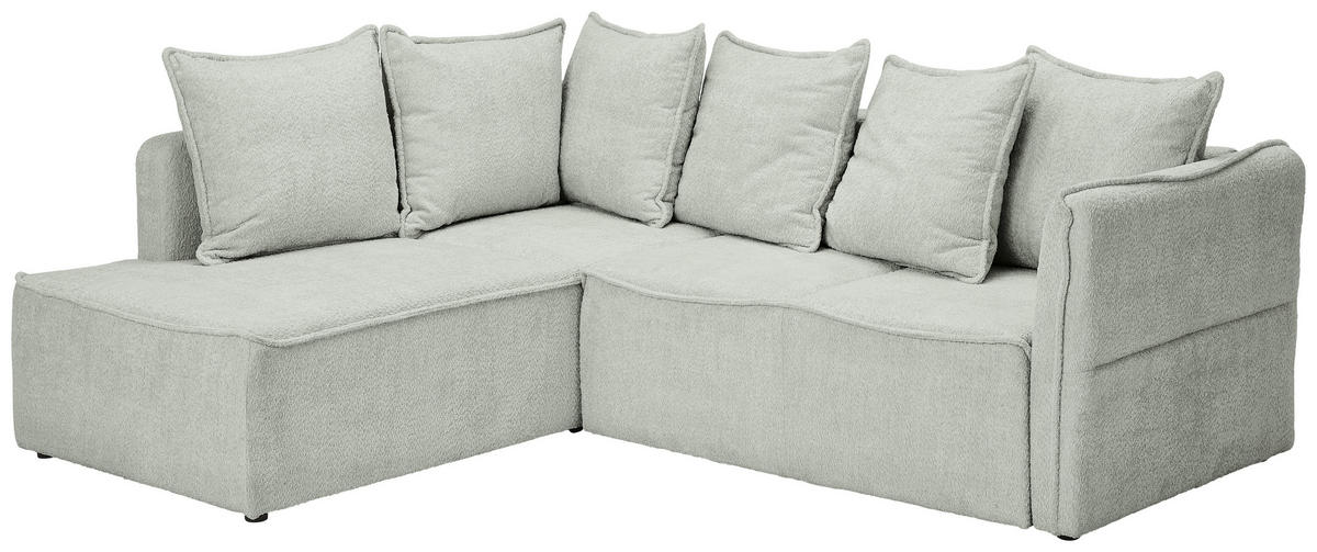 ECKSOFA in Chenille Naturfarben  - Schwarz/Naturfarben, KONVENTIONELL, Kunststoff/Textil (193/233cm) - Carryhome