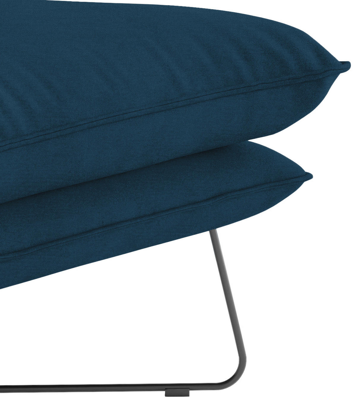 SESSEL in Velours Blau  - Blau/Schwarz, Design, Textil/Metall (72/84/90cm) - Livetastic
