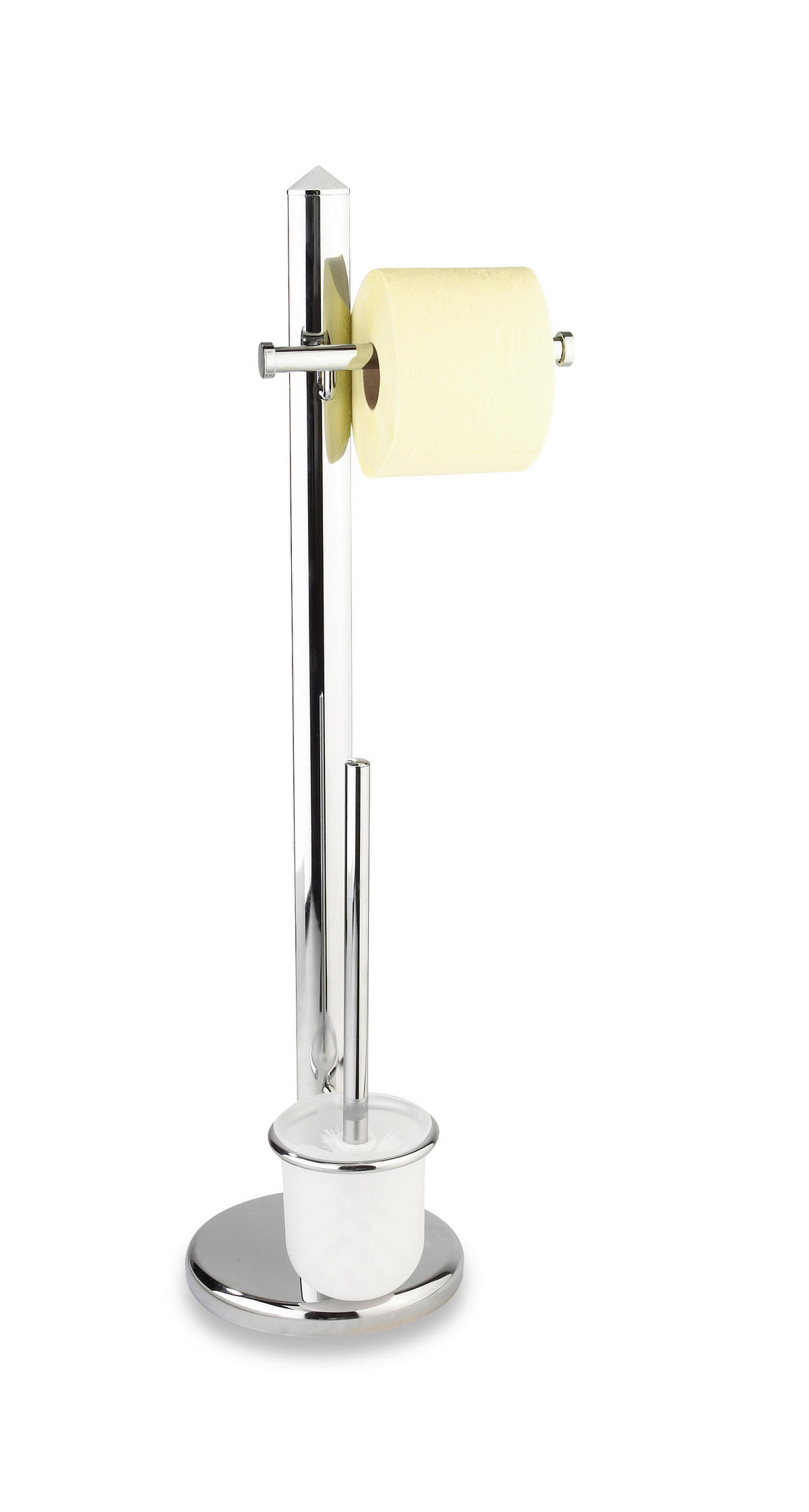 WC-BÜRSTENGARNITUR in Metall  Kunststoff   - Chromfarben/Weiß, Basics, Kunststoff/Metall (25/74,5/19cm) - Sadena