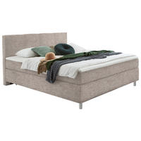 BOXSPRINGBETT 140/200 cm  in Beige  - Chromfarben/Beige, Konventionell, Kunststoff/Textil (140/200cm) - Hom`in
